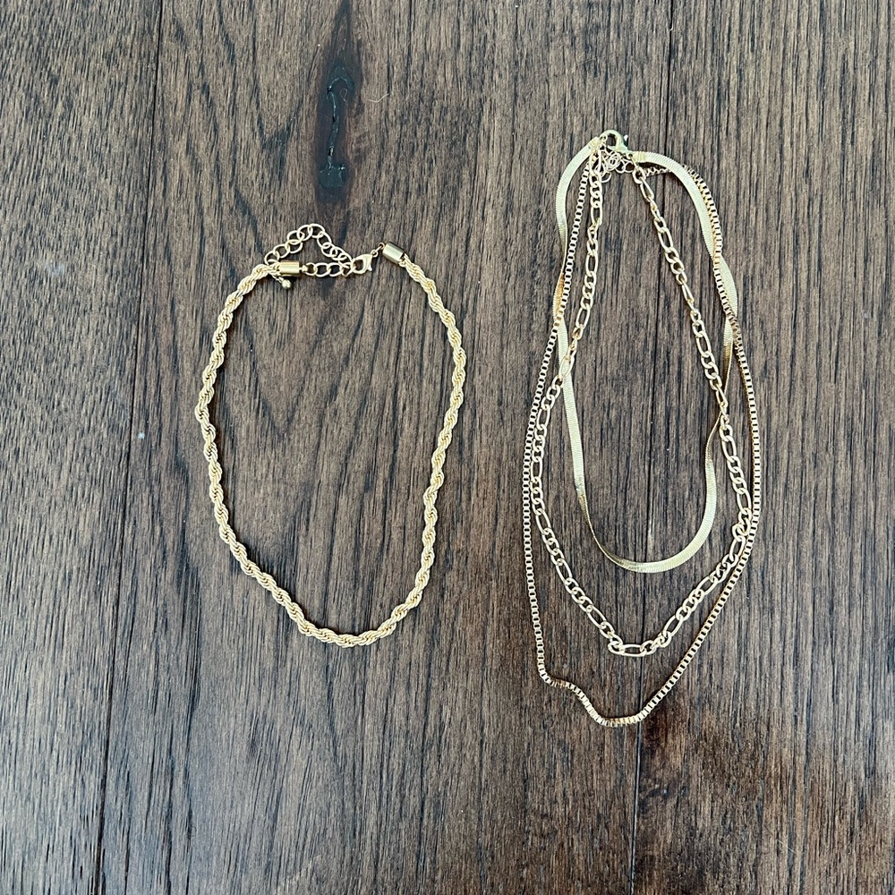 Elegant Gold Chain Necklace Set